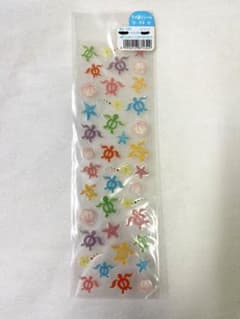 ハワイアン ホヌ柄 ウミガメ ラメ入り　シールのサムネイル
