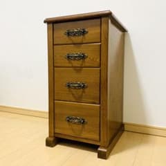 vintage HIKARI 光製作所　チェスト　4段　金金具　アンティーク調 vintage HIKARI 光製作所 チェスト 4段 金金具 アンティーク調 - メルカリ