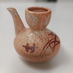 陶器 徳利 酒器 刷毛目模様 橙色のサムネイル