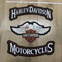 Harley davidson patch エンブレム　大きいサイズ　3枚セットのサムネイル