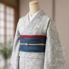 絽 紗 夏着物 小紋 4点セット 大島紬？ バチ襟 夏3 - メルカリ