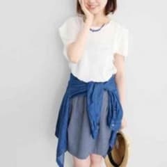 kbf ストライプドッキングワンピース 青のサムネイル