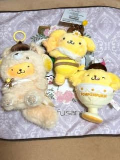 ポムポムプリン ぬいぐるみ マスコット 3点セットのサムネイル