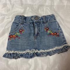 デニム　スカート　刺繍のサムネイル