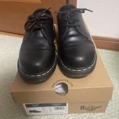 Dr.Martens ブラック レザーシューズ 白ステッチ 革靴