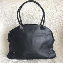美品❣️NAGATANI トートバッグ 皇室御用達 レザー シボ革 ボストン 黒