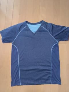 Vネック スポーツTシャツ ネイビー Lサイズのサムネイル