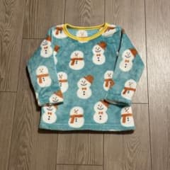 雪だるま柄 フリース パジャマ 95cm ※上のみのサムネイル