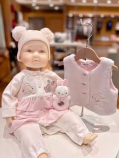 現行品】familiarファミリア ピンクモコモコベスト ファミちゃんリア80