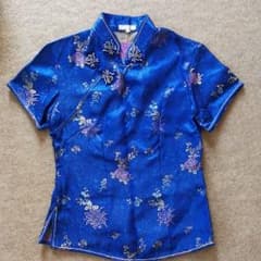 チャイナ服　ブルー　Mサイズのサムネイル