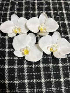 白無垢 和装 ヘッドドレス 胡蝶蘭 4個セットのサムネイル