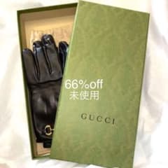 【新品】GUCCI グッチ ホースビット付き レザー グローブ ブラック レザーのサムネイル