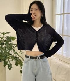 by munir シースルーカラークロップドガーディガンのサムネイル
