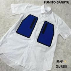 希少サイズ4✨FUMITO GANRYU ボディバッグシャツ 白×青 XL - メルカリ
