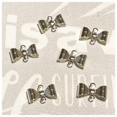 No.856 ② シルバー リボン コネクター 20個セットのサムネイル