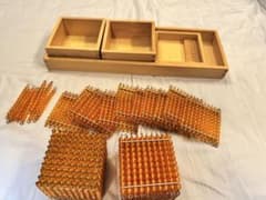 モンテッソーリ 金ビーズ 十進法ビーズ 100・1000 教材のサムネイル