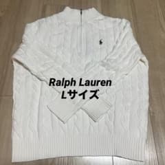 新品 ポロラルフローレン QRタグ ロゴハーフジップ ケーブルニット