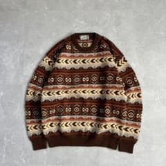90s OLD カシミヤニット デザイン 総柄 古着 cityboy 短丈 L - メルカリ