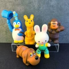富士銀行 ソフビ 貯金箱 カンガルー サル ウサギ ペンギン イヌ のびのびのサムネイル