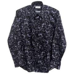 ランバン 総柄シャツ 花柄 M コットンブラック/パープル美品 ランバン 総柄シャツ 花柄 M コットンブラック/パープル美品 - メルカリ