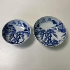 山水画 染付 鉢 2点セット - メルカリ