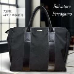 Ferragamo 페라가모 토트 백 비즈니스 나일론 × 가죽 A4 블랙