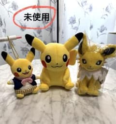 [미사용] 포켓몬 봉제 인형 3 체 세트