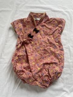 【美品】花和柄甚平 70cm ピンクのサムネイル