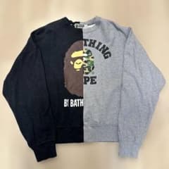 A BATHING APE バイカラー スウェット トレーナー Mのサムネイル