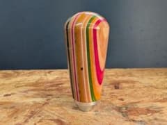 ウッドシフトノブ　オリーブウッド　スケボーリメイク　寄木　ハンドメイド スケボーシフトノブ 寄木 リメイク ハンドメイド スケボーシフトノブ