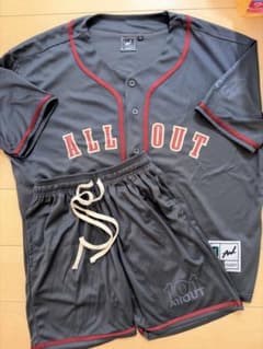ALL OUT ベースボールシャツ セットアップ 上L下M完売品のサムネイル