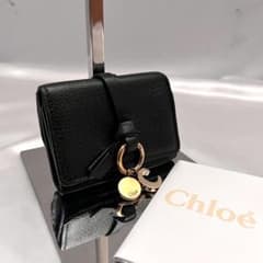 ◇極美品◇クロエ アルファベット コンパクト三つ折り財布 ブラック