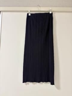 PLEATS PLEASE ロングスカート ネイビー 3 ポケット付き