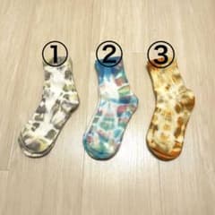 【ハンドメイド】タイダイ キッズ・ジュニア ショート丈ソックス19〜21cmのサムネイル
