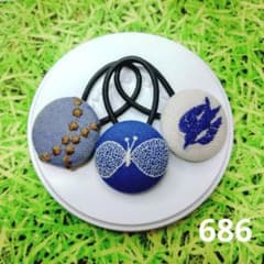 686 ミナペルホネン✨ハンドメイドヘアゴム✨タンバリン ちょうちょ