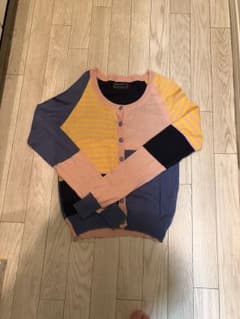 numphのクレイジーパターンクルーネックコットンニットカーディガン