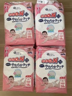 テープ S グーンプラス やわらかタッチ おむつ (58枚入4パック)のサムネイル