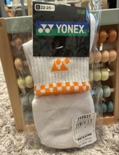 【YONEX】バドミントンソックス 22-25cm ホワイト×オレンジのサムネイル