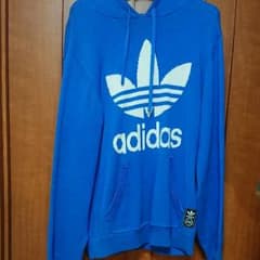 adidas originals ニットパーカー 青のサムネイル