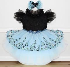 リュクスバーディLuxe birdieシルエットワンピバレッタセットブルー犬