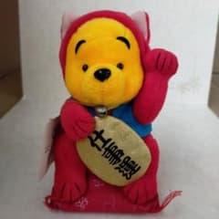 未使用紙タグ付き ディズニーストア くまのプーさん 招き猫 ぬいぐるみ