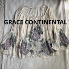 使用少 GRACE CONTINENTAL シアー 刺繍ブラウス シースルー - メルカリ