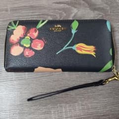 COACH花柄 合成皮革 長財布 ストラップ付きのサムネイル