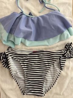 【BARAKINI】水着　水色　ボーダーのサムネイル
