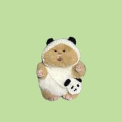 はむにぎり　パンダ被り物　パンダポシェット　ハンドメイドのサムネイル