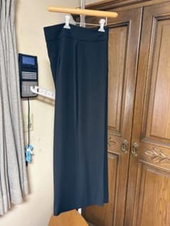 黒のストレートパンツ ポリエステルのサムネイル