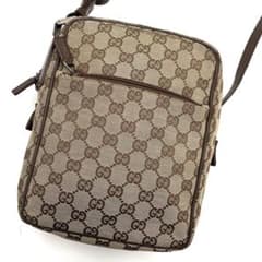 GUCCI グッチ　GG ショルダー　斜めがけ　クロスボディ　キャンバス　レザーのサムネイル