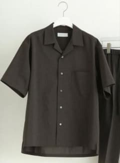 ADAM ET ROPE★メンズ、ポリエステル 半袖シャツ L ダークグレーのサムネイル