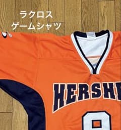 (7)【ビンテージ古着】ゲームシャツ ショート丈HERSHEY ラクロス
