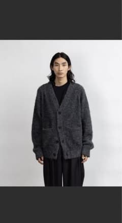 SINSS Shaggy knit mix cardigan チャコール　Mのサムネイル